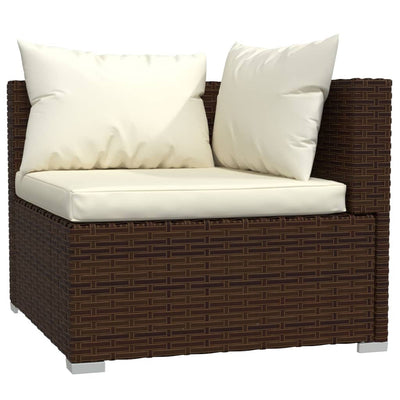 8 Piece Garden Lounge Set with Cushions Brown Poly Rattan Payday Deals