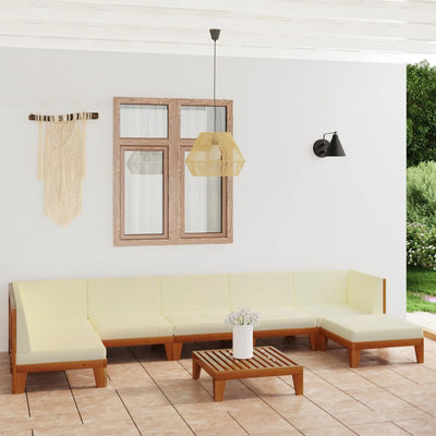 8 Piece Garden Lounge Set with Cushions Solid Acacia Wood Payday Deals