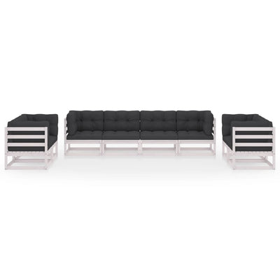 8 Piece Garden Lounge Set with Cushions Solid Pinewood Payday Deals