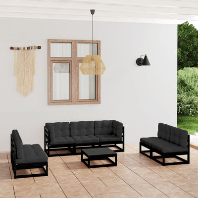 8 Piece Garden Lounge Set with Cushions Solid Pinewood Payday Deals