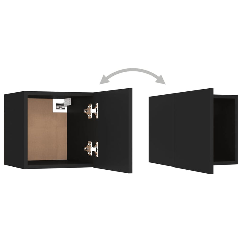 8 Piece TV Cabinet Set Black Engineered Wood Payday Deals