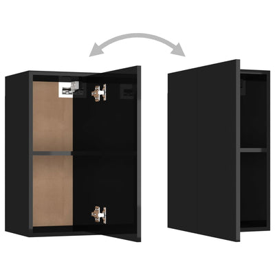 8 Piece TV Cabinet Set High Gloss Black Chipboard Payday Deals