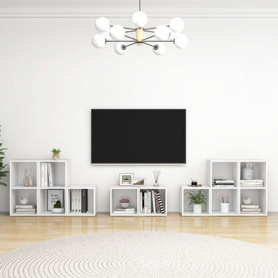 8 Piece TV Cabinet Set White Engineered Wood Payday Deals