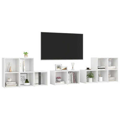 8 Piece TV Cabinet Set White Engineered Wood Payday Deals