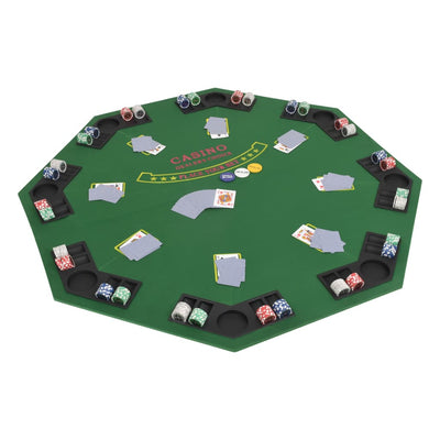 8-Player Folding Poker Tabletop 2 Fold Octagonal Green Payday Deals