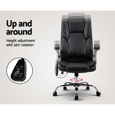 8 Point PU Leather Massage Chair - Black Payday Deals