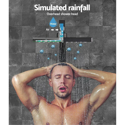 8" Rain Shower Head Set Bathroom Gooseneck Square Mixer Hand Held High Pressure