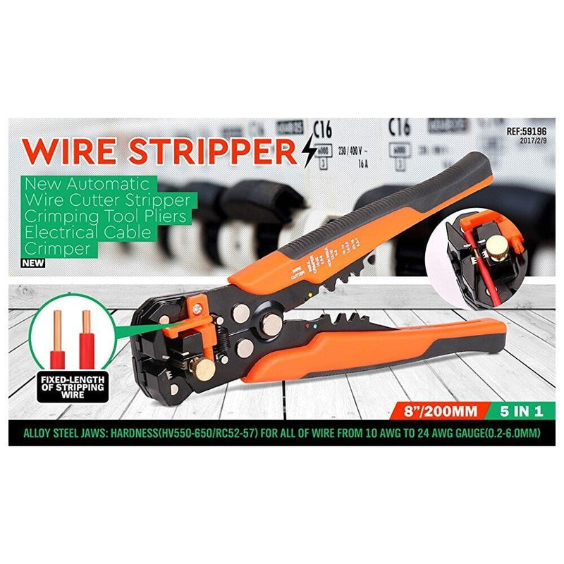8" Self-adjusting Wire Stripper Cable Crimper Cutter Electrical Terminals Pliers Payday Deals