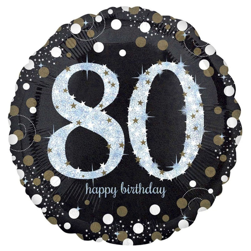 80th Birthday Holographic Sparkling Celebration Foil Balloon Payday Deals