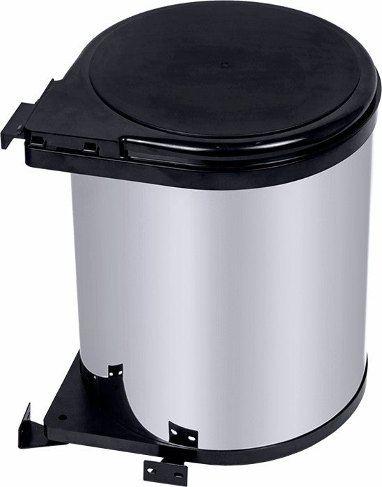 Kitchen Swing Pull Out Bin Stainless Steel Garbage Rubbish Waste Trash Can 14L - Payday Deals
