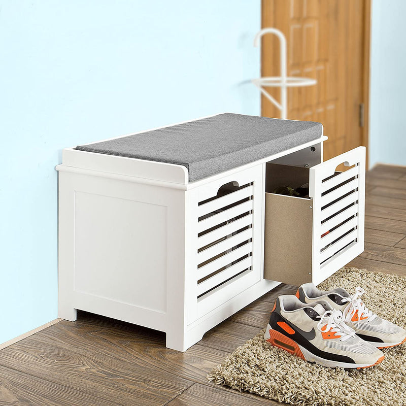 VIKUS Modern Storage Bench with 2 Drawer/Baskets for Toys
