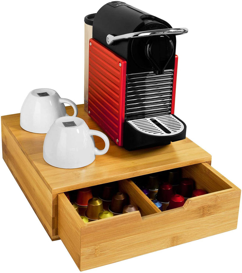 VIKUS Coffee Machine Stand and Storage Box for Coffee Capsules and Tea Bags