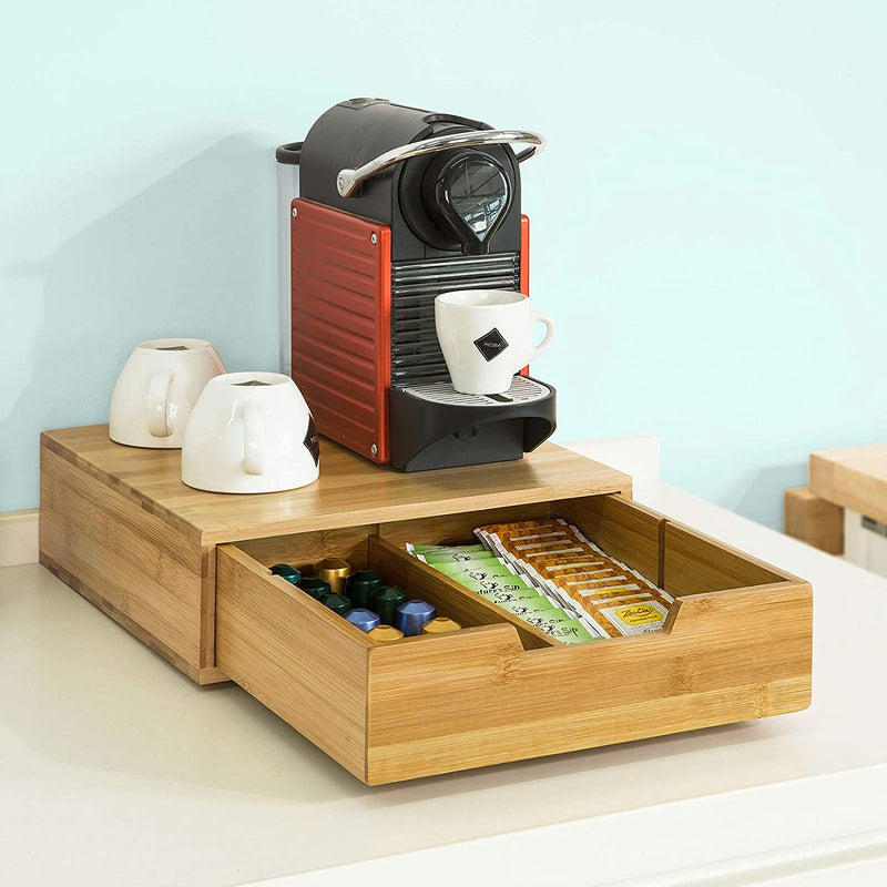 VIKUS Coffee Machine Stand and Storage Box for Coffee Capsules and Tea Bags