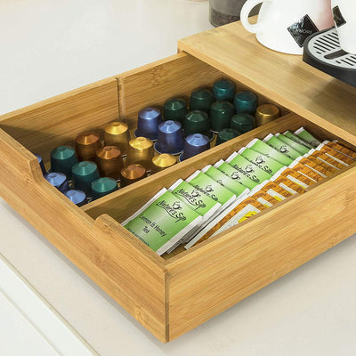 VIKUS Coffee Machine Stand and Storage Box for Coffee Capsules and Tea Bags