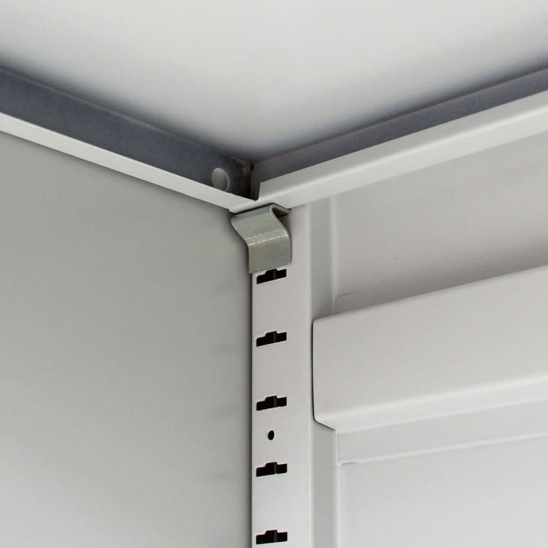 Office Cabinet with 4 Doors Steel 90x40x180 cm Grey