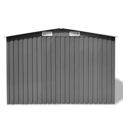 Garden Storage Shed Grey Metal 257x205x178 cm