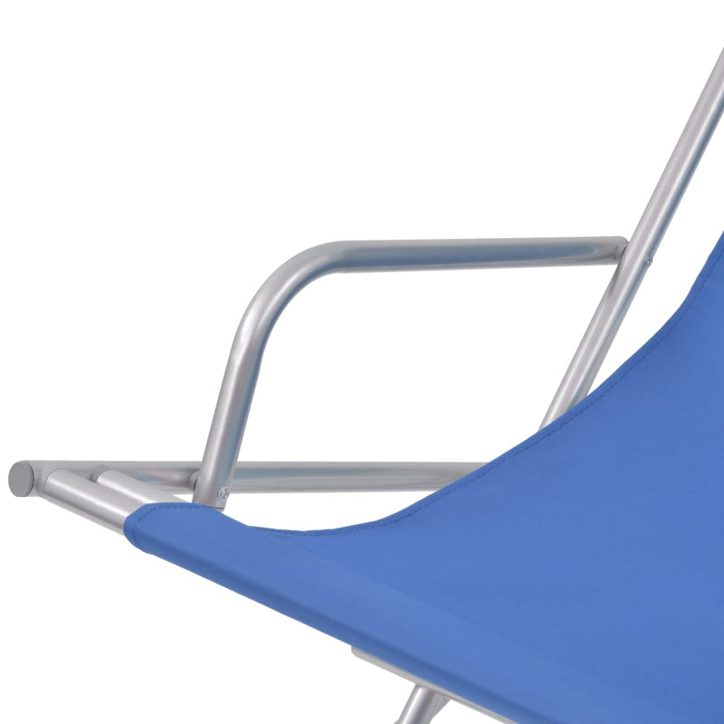 Reclining Deck Chairs 2 pcs Steel Blue