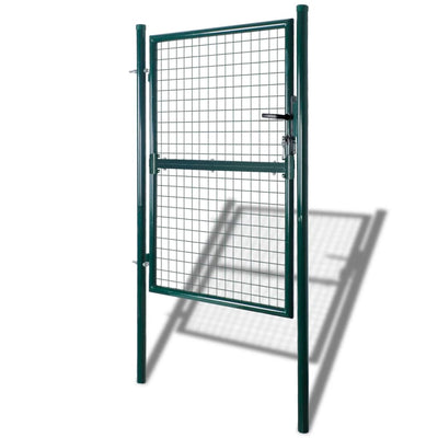 Fence Gate Steel 100x250 cm Green