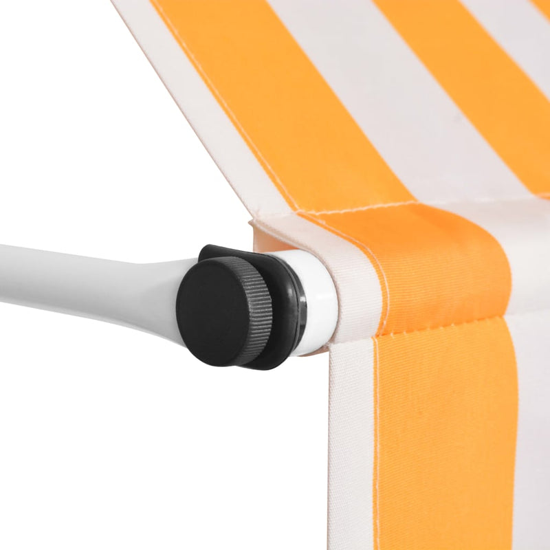 Manual Retractable Awning 150 cm Orange and White Stripes
