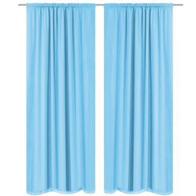 Blackout Curtains 2 pcs Double Layer 140x245 cm Turquoise