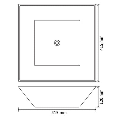 Basin Square Ceramic White 41.5x41.5x12 cm