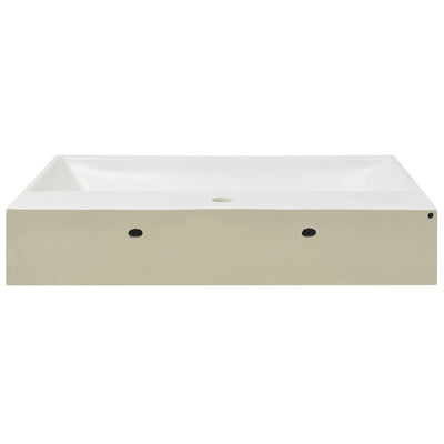 Basin with Faucet Hole Ceramic White 76x42.5x14.5 cm