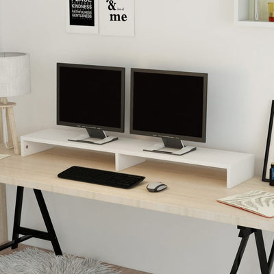 Monitor Stand Engineered Wood 118x23.5x9 cm White