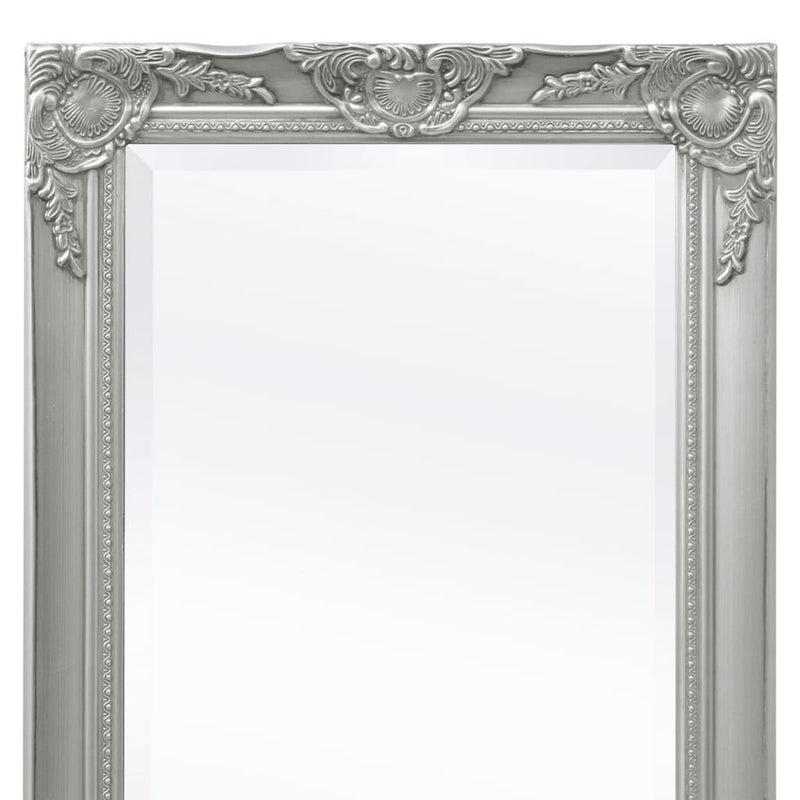 Wall Mirror Baroque Style 100x50 cm Silver