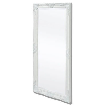 Wall Mirror Baroque Style 120x60 cm White - Payday Deals