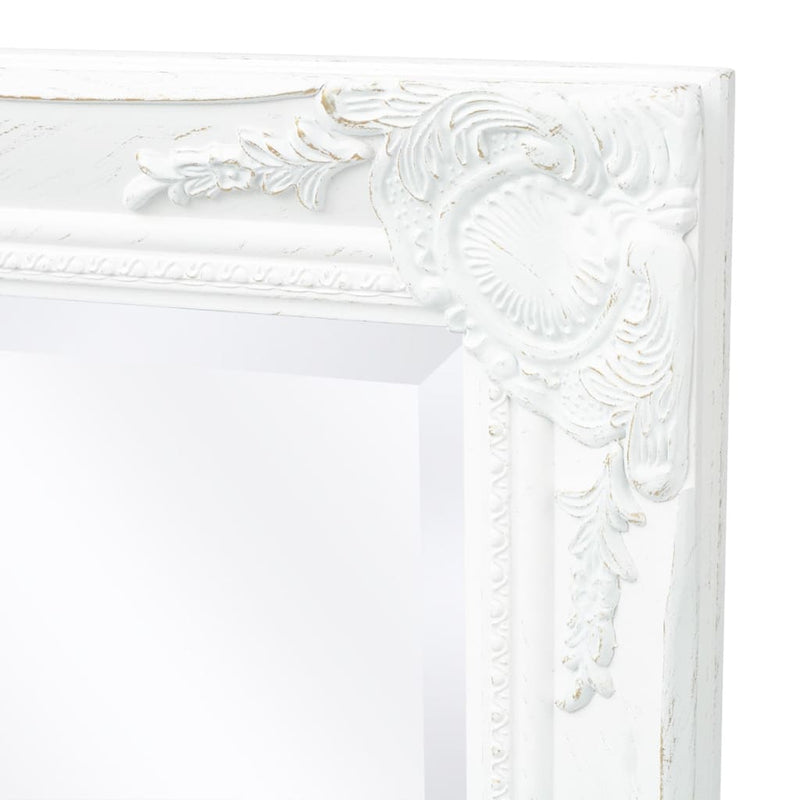 Wall Mirror Baroque Style 120x60 cm White - Payday Deals
