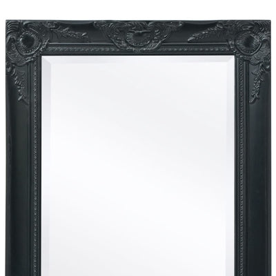 Wall Mirror Baroque Style 120x60 cm Black