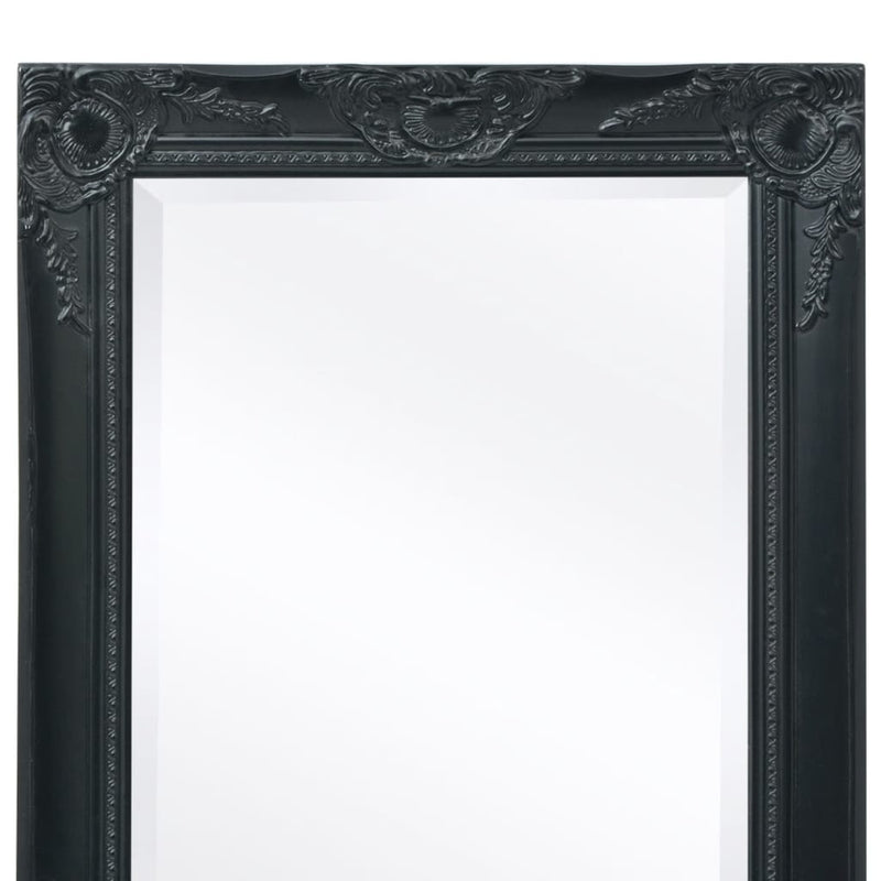 Wall Mirror Baroque Style 120x60 cm Black