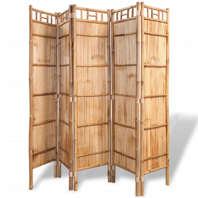 5-Panel Room Divider Bamboo 200x160 cm - Payday Deals