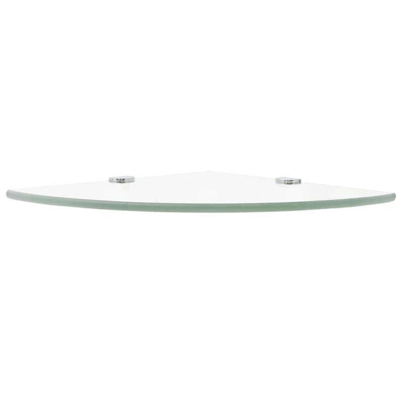 Corner Shelf with Chrome Supports Glass Clear 25x25 cm - Payday Deals