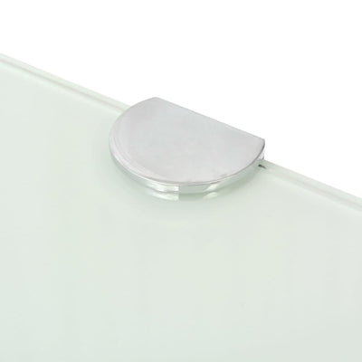 Corner Shelf with Chrome Supports Glass White 25x25 cm - Payday Deals