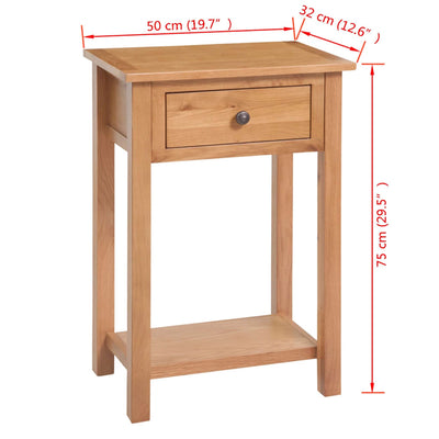 Console Table 50x32x75 cm Solid Oak Wood - Payday Deals