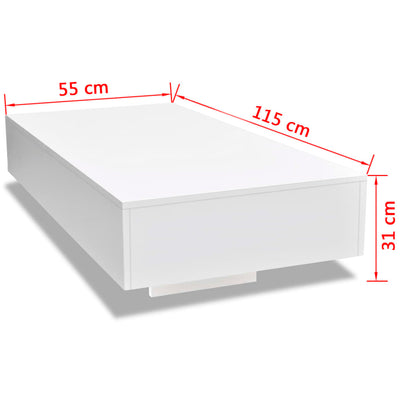 Coffee Table High Gloss White - Payday Deals