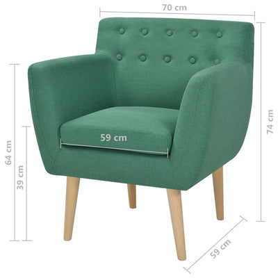 Armchair Green Fabric