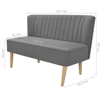 Sofa Fabric 117x55.5x77 cm Light Grey