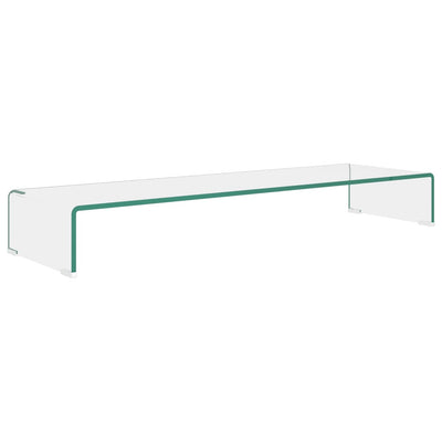 TV Stand/Monitor Riser Glass Clear 100x30x13 cm