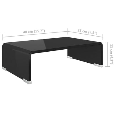 TV Stand/Monitor Riser Glass Black 40x25x11 cm - Payday Deals