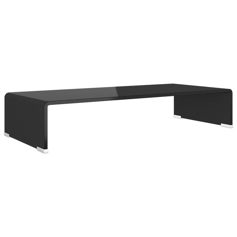 TV Stand/Monitor Riser Glass Black 70x30x13 cm