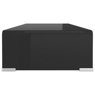 TV Stand/Monitor Riser Glass Black 70x30x13 cm