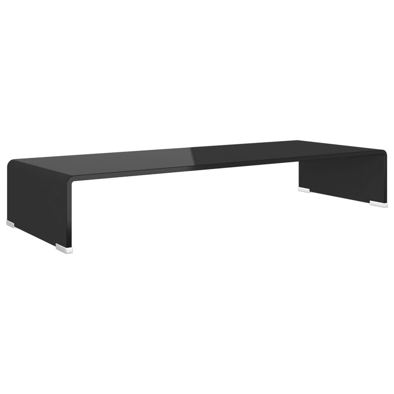 TV Stand/Monitor Riser Glass Black 80x30x13 cm