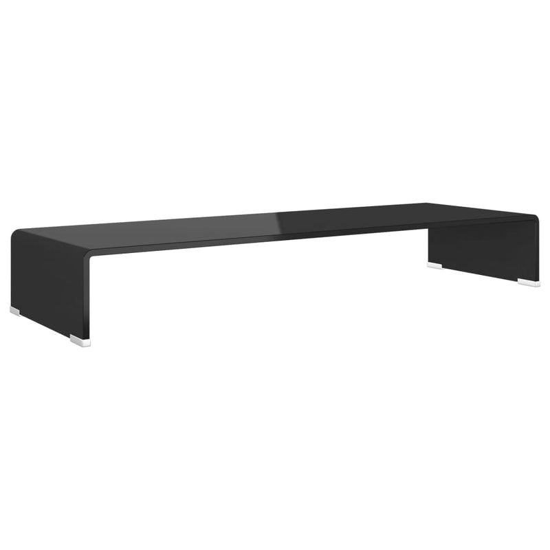 TV Stand/Monitor Riser Glass Black 90x30x13 cm - Payday Deals