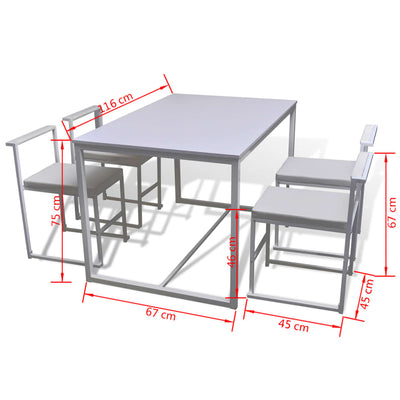 5 Piece Dining Table and Chair Set White - Payday Deals