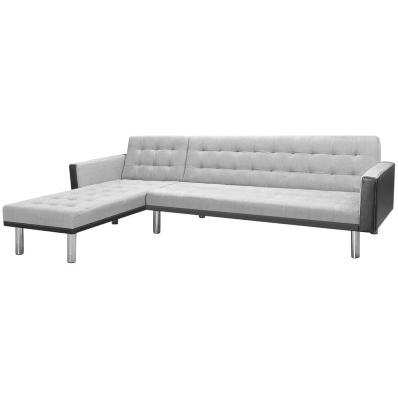 Corner Sofa Bed Fabric 218x155x69 cm Black and Grey - Payday Deals