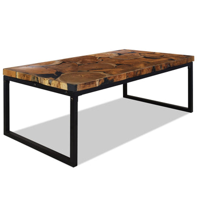 Coffee Table Teak Resin 110x60x40 cm - Payday Deals