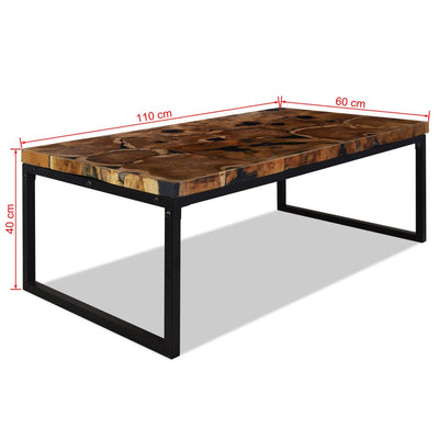 Coffee Table Teak Resin 110x60x40 cm - Payday Deals