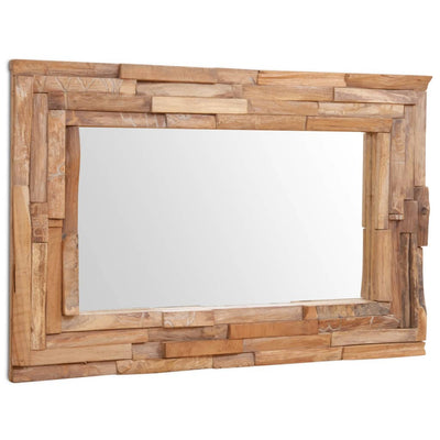 Decorative Mirror Teak 90x60 cm Rectangular - Payday Deals